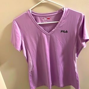 FILA lavender t-shirt. Size Large